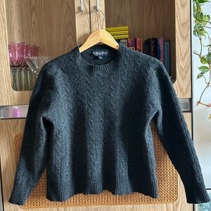 Brooks Brothers 100% Lambswool Crewneck Sweater Charcoal Gray Size L (Fits S)